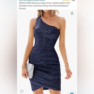 Grace Karin one shoulder sequin dress